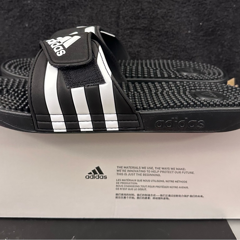 Adidas Black and White Slides